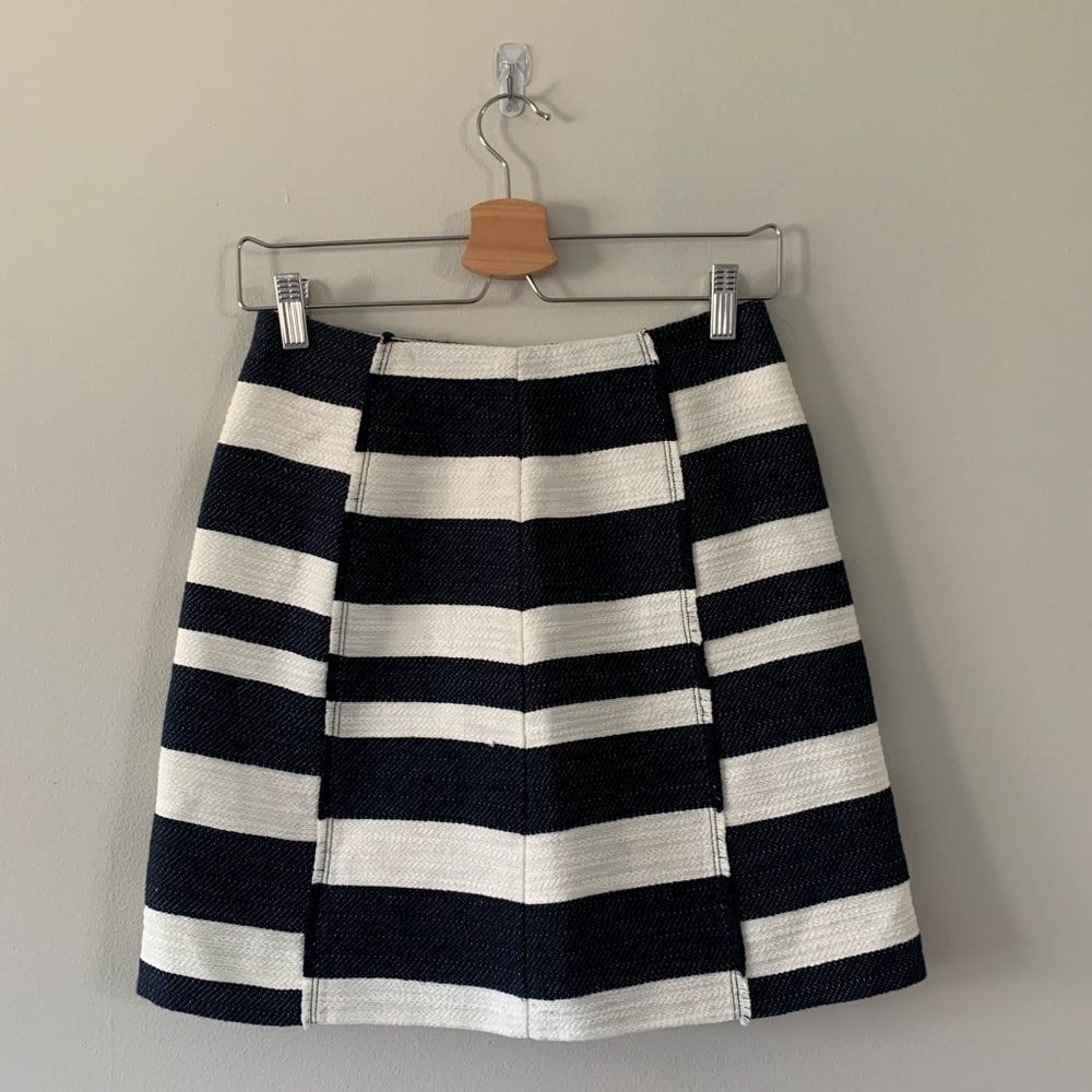 Loft Blue and White Stripe Skirt